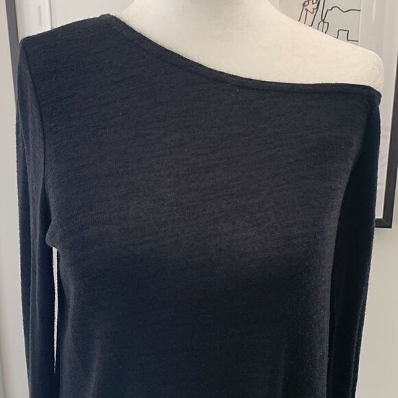 🖤Wilfred Free Women's Diapason Long-Sleeve Scoop Neck T-Shirt Dress Black - Picture 3 of 8